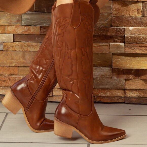 Shoes - Western Boots Knee High High Quality Booties